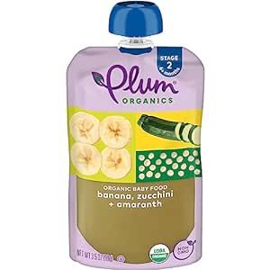 Plum Organics Stage 2, Organic Baby Food, Banana, Zucchini & Amaranth, 3.5 Ounce, Packaging May Vary