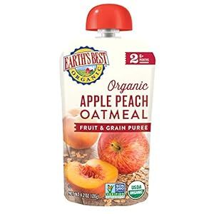 Earths Best Baby Puree Apple Peach Or, 4.2 oz
