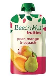 Beech-Nut Fruities On-the-Go, Baby Food, Stage 2, Pear, Mango & Squash, 3.5 Ounce Pouch