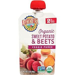 Earth's Best, Organic Baby Food, Stage 2, Sweet Potatoes & Beets, 3.5 oz Pouch