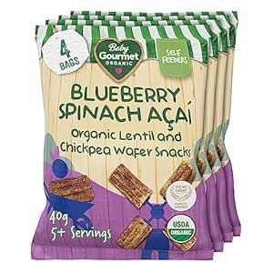 Baby Gourmet Organic Puff Snacks - Blueberry Spinach Acai - (1.4 Oz) 4-Pack