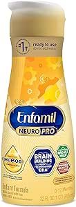 Enfamil NeuroPro Baby Formula, Infant Formula Nutrition, Triple Prebiotic Immune Blend, 2'FL HMO, & Expert-Recommended Omega-3 DHA, Perfect Choice for Baby Milk, Non-GMO, Liquid Bottle, 32 Oz