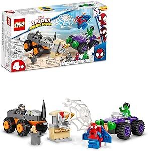 LEGO Marvel Hulk vs. Rhino Monster Truck Showdown, 10782 Toy for Kids, Boys & Girls Age 4 Plus with Spider-Man Minifigure, Spidey and His Amazing Friends Series