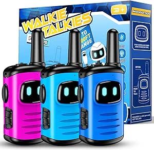 Kids Walkie Talkies Toys for Boys: DASTION-99 Mini Robots Walkies Talkie Birthday Gifts for 3 4 5 6 Year Old Boys Girls Toys for 3-6 Year Old Boy Girl Outdoor Camping Hiking Games for Kid 3 Pack