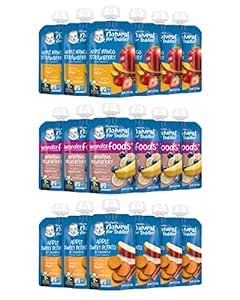 Gerber Baby Food Pouches, Toddler 12+ Months, Assorted Fruit Variety Pack, 3.5 Ounce (Set of 18)