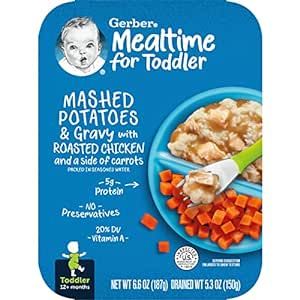 Gerber Meal Time for Toddlers Mashed Potatoes and Gravy with Roasted Chicken With Carrots, 6.6 Oz