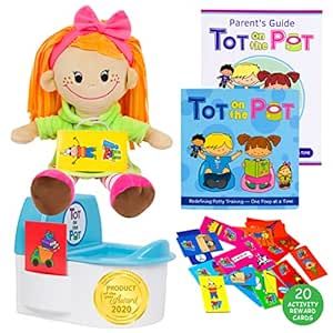 Potty Training with Tot On The Pot, Complete System Includes Parent's Guide, Children's Book, Potty Doll, Toy Potty & Activity Reward Cards, Pediatrician Recommended & Play Based Learning (Katie)