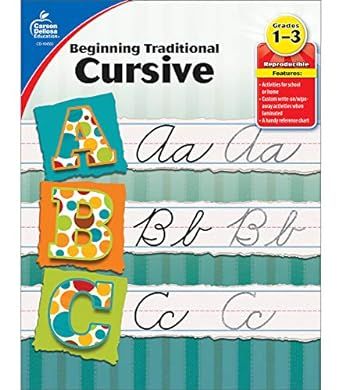 Carson Dellosa Beginning Traditional Cursive Handwriting Workbook for Kids, Handwriting Practice for Cursive Alphabet and Numbers (Learning Spot)