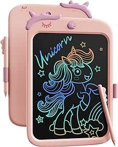 10 Inch Writing Tablet for Kids, UnicornToys Gifts for Girls Aged 3-5, Toddler Girl Toys Kids Educational Toys Travel Toys, Birthday Gift for 3 4 5 6 7 8 9 Year Old Girls(Pink)