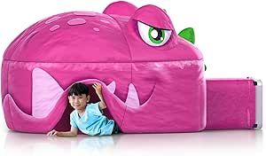 Light-Up Air Tent, Inflatable Blow Up Tent - 30 Seconds Setup - Kids Toys, Age 3 4 5 6 7 8 Years Old - Fort Building - Birthday Gift Idea for Boys and Girls Ages 4-6, Dinosaur Toys (Fan NOT Included)