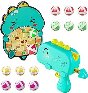 Dinosaur Toys with Shooting Dart Board - Ideal Dinosaur Toys for Kids 3-5, Games Dart Board Boy Toys for Ages 5-7 6-8, Birthday Gifts Toys for 3 4 5 6 7 8 9 10 11 12 Year Old Boys Girls