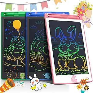 BAVEEL 3 Packs LCD Writing Tablets, 8.5 Inch Doodle Board Drawing Pad Toy Birthday Gift for 2 3 4 5 6 Years Old Boys Girls, Kids Toddler Colorful Erasable Reusable