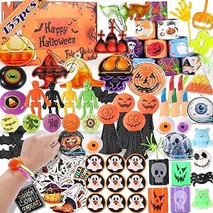 135 Pack Halloween Fidget Toys Halloween Sensory Pop Packs Pack Party Favors Toys for Kids Stress Relief Sensory Toys Gifts School Classroom Halloween Prizes