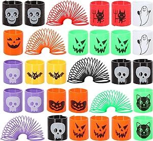 Mchochy 36PCS Halloween Coil Springs for Kids - Assorted Halloween Theme Pattern and Colors, Halloween Toys Party Favors Halloween Treat Bags Gifts